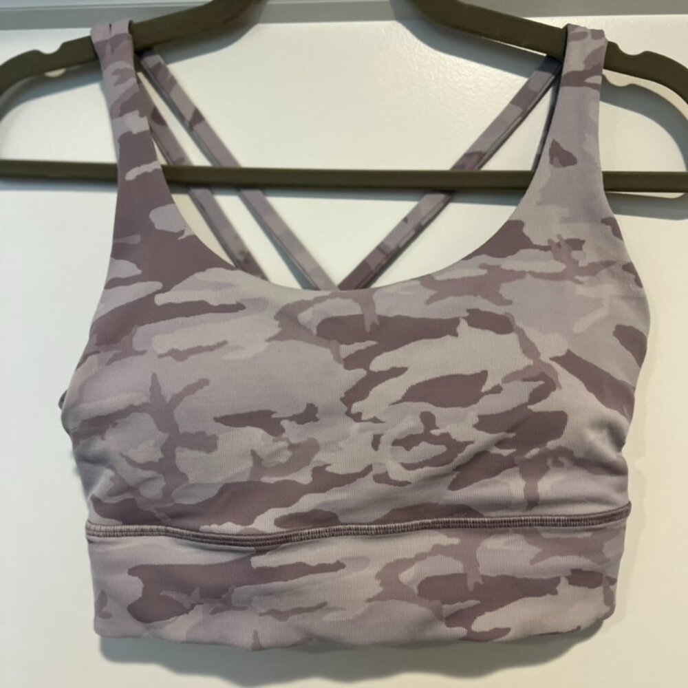 Lulu Lemon Size 6 Lilac/Light Purple Camo Sports Bra